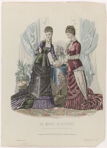 La Mode Illustrée, 1877, No. 46: Toilettes of Mme Delaunay (...)