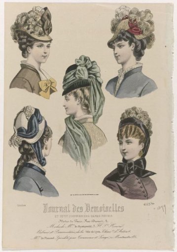 Journal of Young Ladies, October 1877, No. 4123 bis: Fashions by Mme De Bysterweld (...)