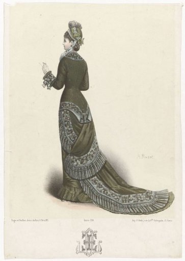 Lady in Green Dress, ca. 1879, Pattern 214