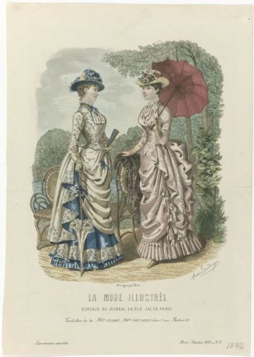 La Mode Illustrée, 1883, No. 31: Toilettes of Mrs. Fladry (...)