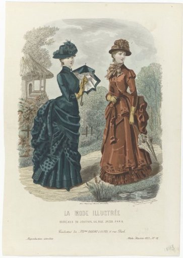 La Mode Illustrée, 1883, No. 34: Toilettes of Mrs. Bréant Castel (...)
