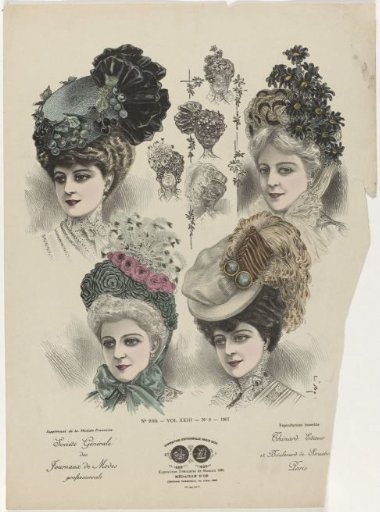 Supplement to La Modiste Française, Société Générale des Journaux de Modes professionnels 1907, No. 9105, Vol. XXIII, No. 6