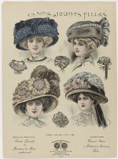Supplement to La Modiste Française, Société Générale des Journaux de Modes professionnels, 1909, No. 9193, Vol. XXV, No. 4: Our Young Girls