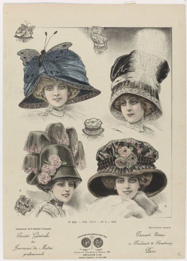 Supplement to La Modiste Française, Société Générale des Journaux de Modes professionnels 1910, No. 9261, Vol. XXVI, No. 9