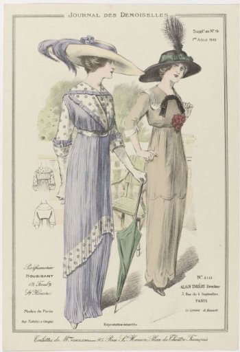Journal des Demoiselles, Supplement to No. 15, 1 August 1912, No. 5113: Toilettes of Mmes Forcillon (...)