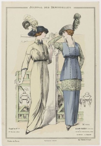 Journal des Demoiselles, Supplement to No. 15, 1 August 1913, No. 5214: Paris Fashions