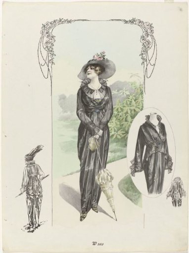 Lady in a black strompel gown, W 360
