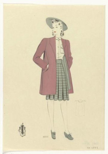 Woman with pink cloak, ca. 1942, No. 3955