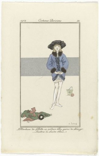 Journal des Dames et des Modes, Parisian Costumes, 1912, No. 34: Girls' Coat (...)