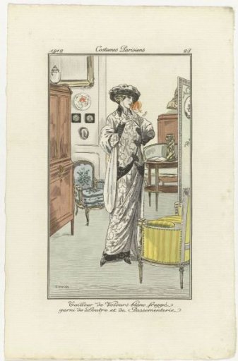 Journal des Dames et des Modes, Parisian Costumes, 1912, No. 28: Velvet Suit (...)
