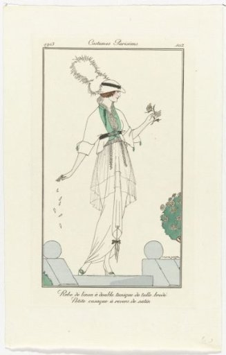 Journal des Dames et des Modes, Parisian Costumes, 1913, No. 102: Muslin Dress (...)