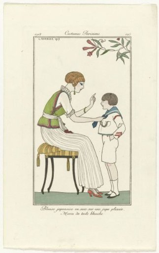 Journal des Dames et des Modes, Parisian Costumes, 1913, No. 105: Japanese Blouse in Silk (...)