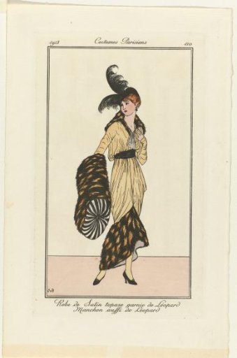 Journal des Dames et des Modes, Parisian Costumes, 1913, No. 110: Satin Dress (...)