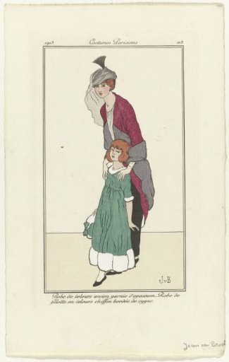 Journal des Dames et des Modes, Parisian Costumes, 1913, No. 113: Velvet Dress (...)