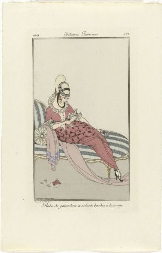 Journal des Dames et des Modes, Parisian Costumes, 1914, No. 162: Gabardine Dress (...)