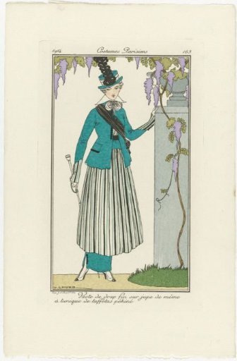 Journal des Dames et des Modes, Parisian Costumes, 1914, No. 163: Wool Jacket (...)