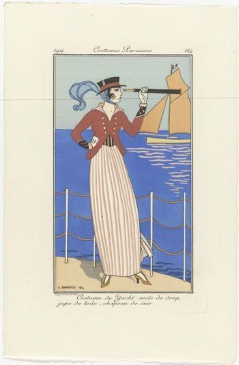 Journal des Dames et des Modes, Parisian Costumes, 1914, No. 164: Yacht Costume (...)