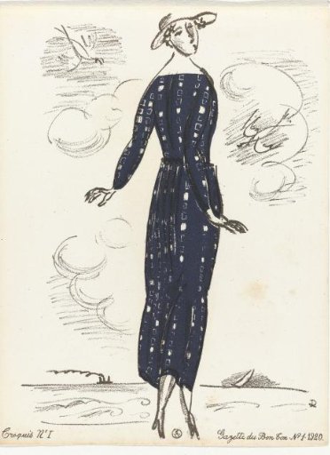 Gazette du Bon Ton, 1920 - No. 1, Pl. I: Sketch No. I (1)