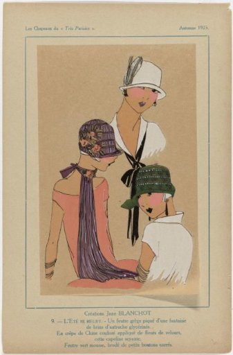The Hats of "Très Parisien", Autumn 1925: Creations by Jane BLANCHOT (...)