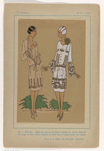 Très Parisien, 1927, No. 9: 14.- PAGODA.- Evening gown (...)
