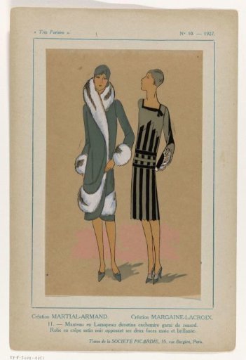 Très Parisien, 1927, No. 10: -11. Creation by MARTIAL-ARMAND. Creation by MARGAINE-LACROIX. / 11. - Coat (...)