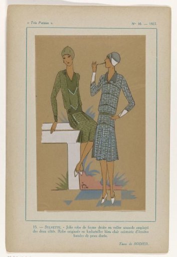 Très Parisien, 1927, No. 10: 15.- Sylvette.- Pretty dress (...)