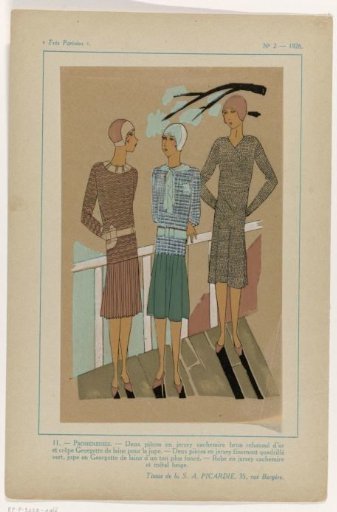 Very Parisian, 1928, No. 2: 11. Strollers. Two-piece Jersey Suit (...)