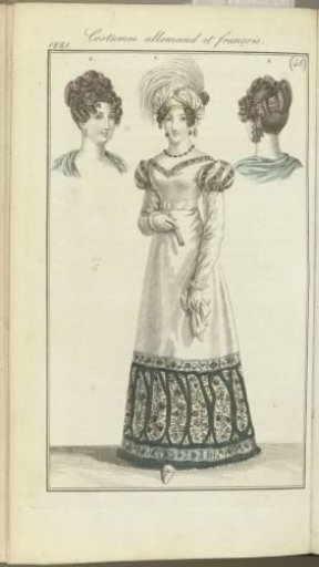 Journal des Dames et des Modes, Frankfurt edition 11 November 1821, Costumes allemand et françois (46)