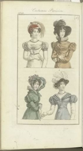 Journal des Dames et des Modes, Frankfurt edition 9 December 1821, Parisian Costumes (50)