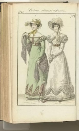 Journal des Dames et des Modes, Frankfurt edition 5 August 1821, Costumes allemand et françois (32)