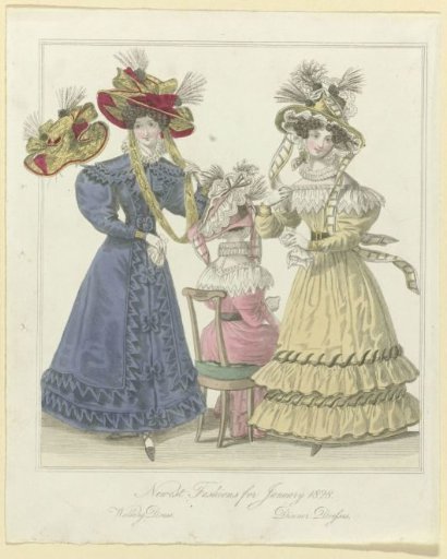 The World of Fashion, Newest Fashions for January 1828: Walking Dress (...)