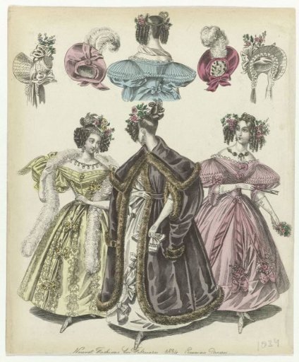 The World of Fashion, Newest Fashions for February 1834: Evening Dresses