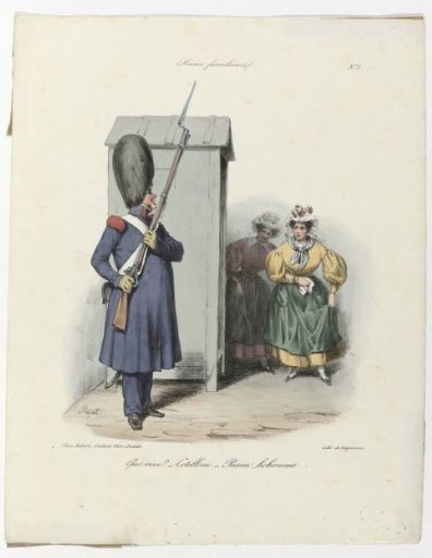 Familiar Scenes, ca. 1830, No. 3: Who goes there? - Cotillons (...)