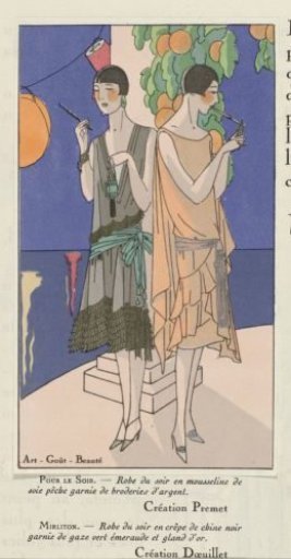 Art - Taste - Beauty, Sheets of Feminine Elegance, February 1926, No. 66, 6th Year, p. 12: Designs by Premet / Designs by Doeuillet