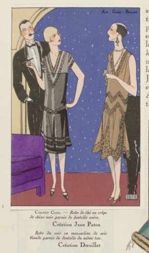 Art - Taste - Beauty, Sheets of Feminine Elegance, February 1926, No. 66, 6th Year, p. 20: Designs by Jean Patou / Designs by Doeuillet