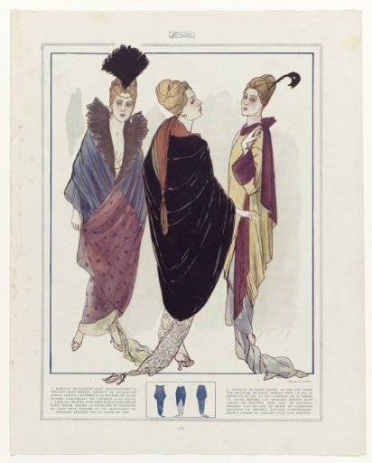 Fémina, ca. 1914, p. 173 and p. 174: 1. BLUE VELVET COAT (...)