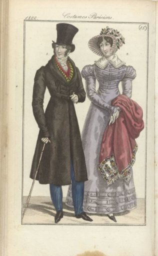 Journal des Dames et des Modes, Frankfurt edition 7 April 1822, Parisian Costumes (15)