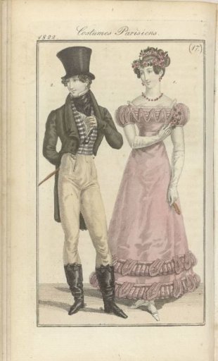 Journal des Dames et des Modes, Frankfurt edition 21 April 1822, Parisian Costumes (17)