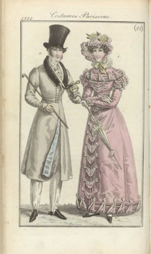 Journal des Dames et des Modes, Frankfurt edition 26 May 1822, Parisian Costumes (22)