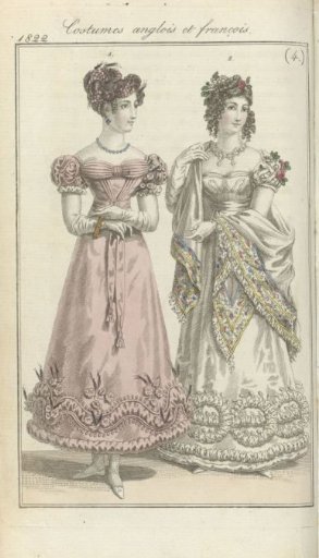 Journal des Dames et des Modes, Frankfurt Edition 20 January 1822, English and French Costumes (4)