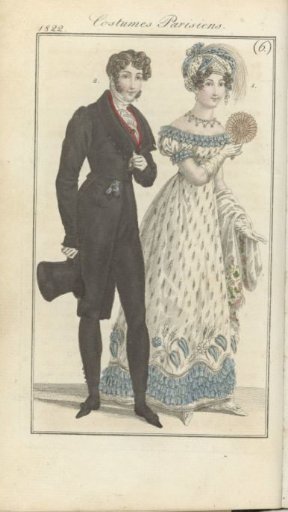 Journal des Dames et des Modes, Frankfurt Edition 3 February 1822, Parisian Costumes (6)