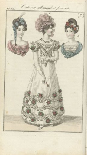 Journal des Dames et des Modes, Frankfurt edition 10 February 1822, German and French Costumes (7)