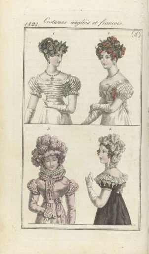 Journal des Dames et des Modes, Frankfurt edition 17 February 1822, English and French Costumes (8)