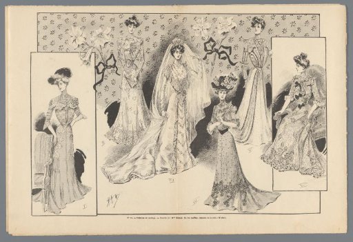 La Nouvelle Mode, No. 23: 10 June 1900: pages 8,9: Wedding dresses