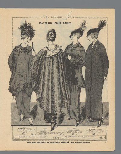Au Louvre, Paris: Lundi 2 Mars: Nouveautés d'été: p. 3:  Manteaux pour Dames