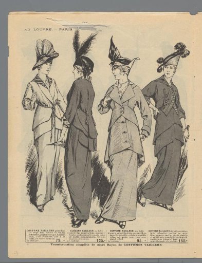 At the Louvre, Paris: Monday, March 2: Summer novelties: four different suit coats