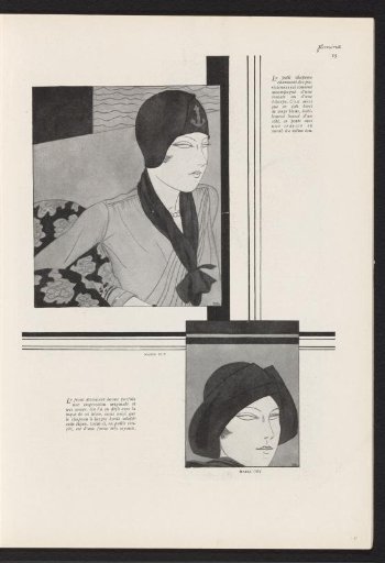 Femina, March 1928: 15: two hats by Maria Guy