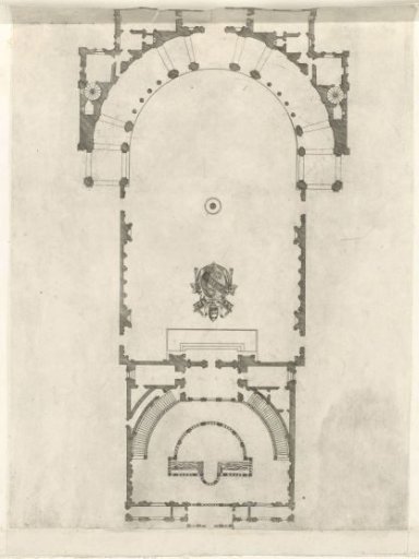 Plan of the Inner Courtyard of the Villa Giulia in Rome