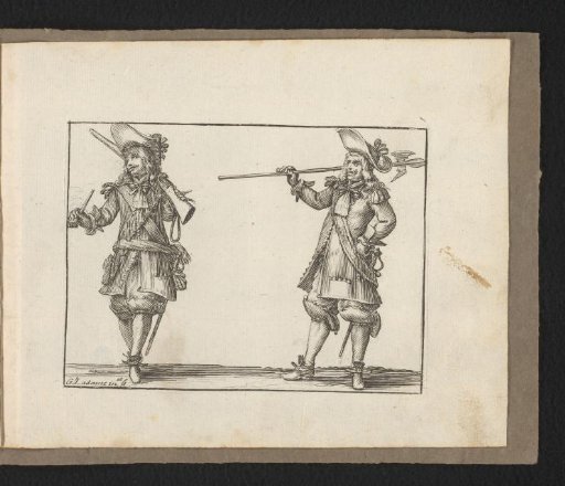 Soldier with a musket and soldier with a halberd