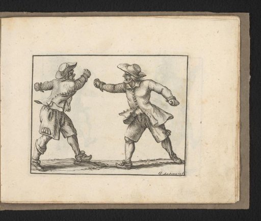 Two fighting men